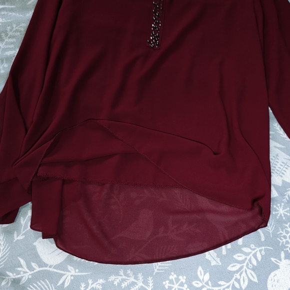 Burgundy Blouse size M/L (EUC) - Picture 5 of 6